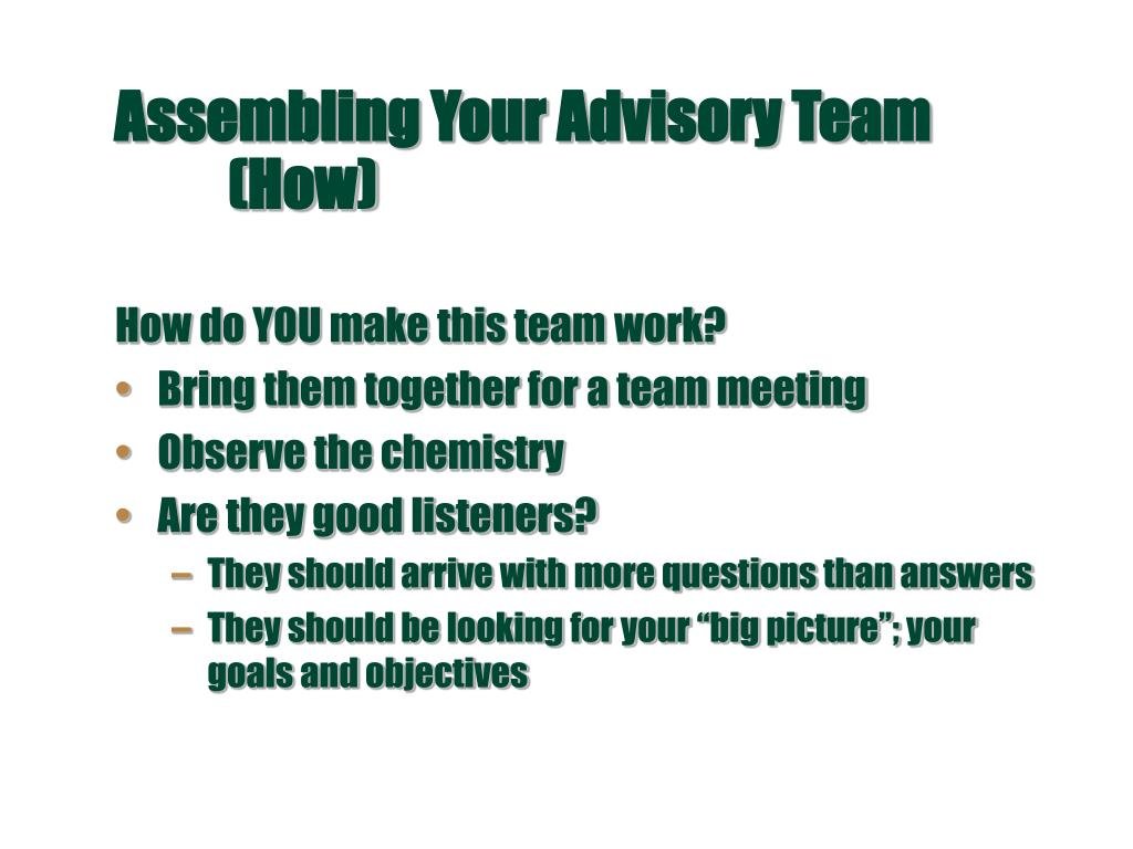 Assembling a Professional Advisory Team for Peak Performance and Growth